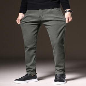 EAMT 남자 면 바지 기모 도톰 소프트 캐주얼 탄력성 일자 EUNG1