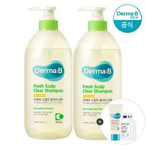 [공식] 더마비 프레쉬 스칼프 클리어 샴푸 (플로럴 그린) 1000ml x2개+(랜덤견본)튜브+3매