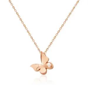 [비앤비골드] 14K/18K 입체 나비 화이트 큐빅 체인목걸이 MNN40243