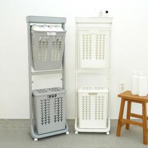 [제이큐]올유리빙 빅스윙 삼각패턴 빨래바구니 대용량 세탁 세탁물 2단