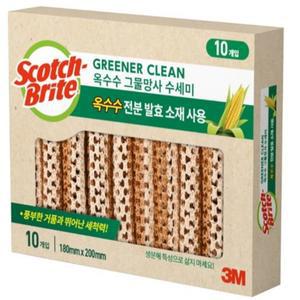 3M 스카치 브라이트 옥수수 그물망사 수세미 10개입 (1세트)