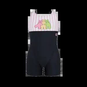 [아레나]A4FG1GL02BLK 젤리베어 아동 3부 반신 U백 실내수영복