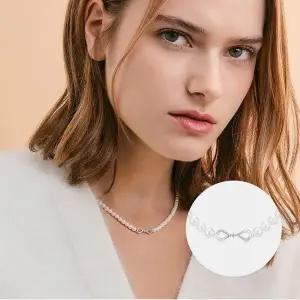 갤러리아 [메트로시티 주얼리] 스틸라 스털링 실버 화이트 네크리스 A243SN122