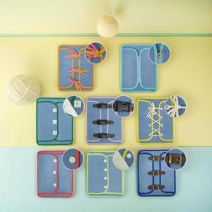 소근육놀이 의복 단추채우기 지퍼올리기 실꿰기연습 인지발달 놀이학습 헝겊교구 유아