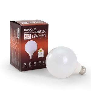 히포 LED 볼전구 12W 숏바디 전구색(3000K) 노란불빛 ABF12C