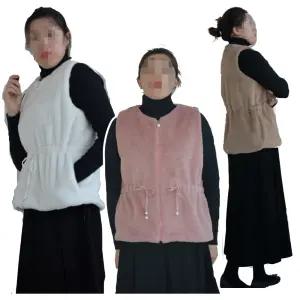 여성 진주 에코퍼 인조 밍크 조끼 페이크 인조털 베스트 겨울조끼 아우터