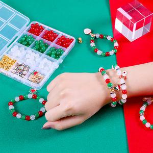 크리스마스 팔찌 만들기 세트 DIY 키트 공예 컬러 비즈 X-MAS 소품 미술 수업 재료 아크릴 구슬 어린이 초등