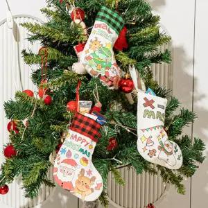 그리기 크리스마스 양말 만들기 트리장식 선물 산타 눈사람 패브릭