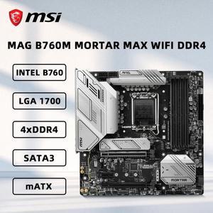 MSI MAG B760M 절구통 MAX WIFI DDR4 마더보드 서포트 14900KF CPU 256GB HDMI NVME M.2