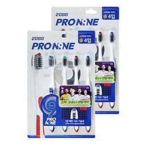 애경 2080 프로나인 칫솔 스파이럴 미세모 4입 2개 양치
