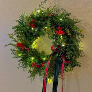 생화 크리스마스 리스만들기 DIY KIT 원데이 클래스 인테리어 장식 소품 재료 그린6종