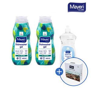 [선물세트] 마이에리 식기세척기 겔 600ml  2개 + 센서티브 주방세제 500ml 1개