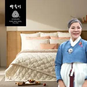 [박술녀] 도톰 겨울양모 순면 이불겸패드 2장세트 SS+SS (작품명 연모) 선물추천