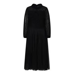 [SI](의정부점)벨벳 패턴 모크넥 튤 원피스 (SSJOOAX25190) (SSJOO25190)