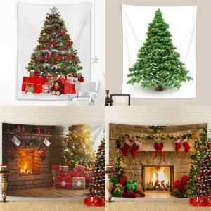 크리스마스 트리 그림 포스터 인테리어 집꾸미기 겨울 패브릭 벽꾸미기 거실 액자 현관 소품