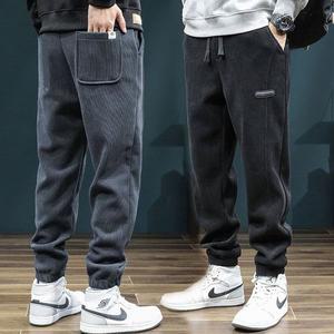 [HS라이프]기모팬츠 겨울바지 슬랙스 캐주얼 외출 코듀로이 허리밴딩 조거바지 남성 기모