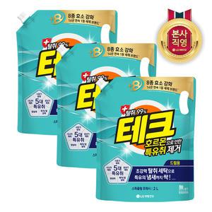 테크 호르몬 특유취 제거 액체세제 드럼용 리필 2L 3개