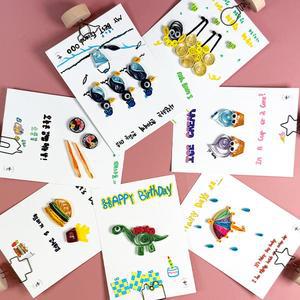 T DIY 방과후만들기 퀼링아트 마음 엽서 카드 만들기 (4인용세트)