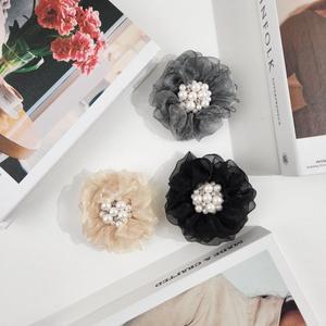 국산 코사지 코르사주 진주와 스톤의 오간자 브로치 핸드메이드 투웨이 2way 집게핀  3767