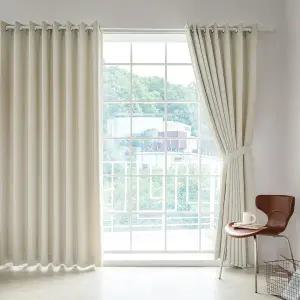 크림라떼 형상기억 거실 특대형 양면 암막커튼 2장