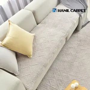 [한일카페트] 모던퀼팅 극세사 워싱 소파패드 3인용 65x160