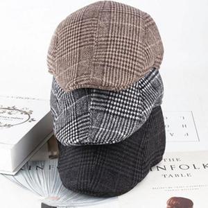 [다잇템]남자 FW 실버세대 헌팅캡 베레모 격자 모자_P371761718