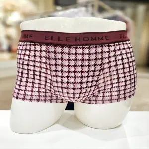 엘르이너웨어 와인 타탄체크 남성 아웃밴드 드로즈 EDMDRA21 WN