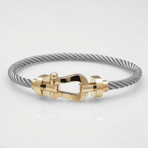 14k 18k 와이어 뱅글 명품 팔찌 말굽팔찌 말발굽 체인 커플 여자 남자 금 데일리