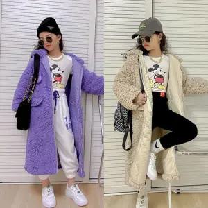 여아 주니어 롱파스텔 후드 뽀글이 겨울 집업 점퍼 아우터