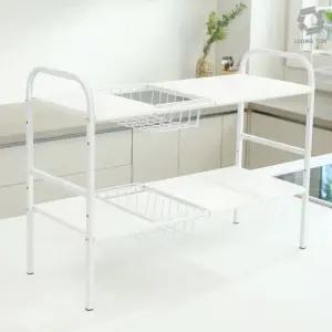 다용도 길이조절 2단선반 하부장 주방선반