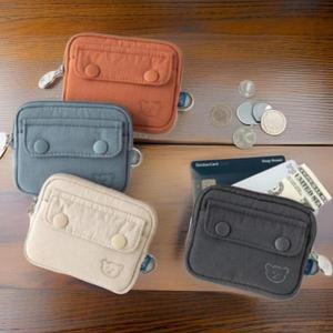 [기타]여성용 캐주얼 패브릭 미니 지갑 버튼 동전 수납