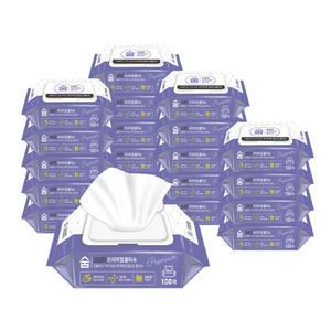 숨 프리미엄 엠보싱 물티슈 캡형 100매 20팩