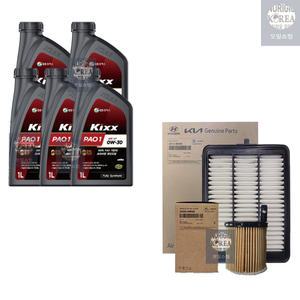 디올뉴 코나 SX2 1.6 가솔린 터보 킥스 PAO1 0W30(5L)/SP 엔진오일+순정 필터 세트 2M-BE000