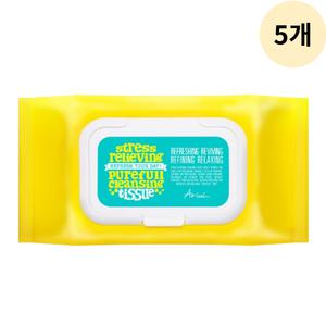 아리얼 스트레스 릴리빙 세안 클렌징 티슈 80매 X5개 BNS