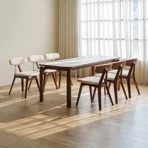 [레트로하우스] 아르디 원목 사각 세라믹 6인 식탁세트 1800 (의자6)