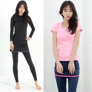 ALL4064 여자한줄요가스포츠레쉬가드9부치마레깅스-WFC096A