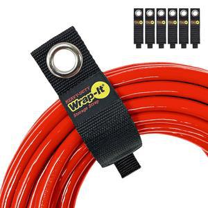 튼튼한 랩잇 보관 스트랩, 10인치(6팩) - 후크 및 루프 연장 코드 정리함 걸이, 키퍼, 코드, 호스 차고 보관용 케이블 스트랩