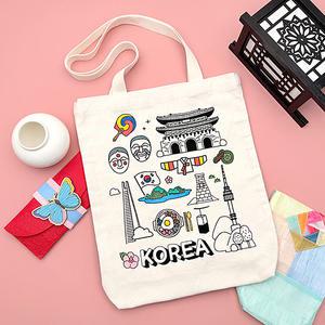 [오피스스쿨] 토단 세계 여러 나라 에코백 1인세트 (6종 택 1) DIY 세계문화 에코백꾸미기 여름 방과후수업 색칠놀이