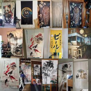 일본 노렌 도어 커튼 럭키 고양이 프린트 스시 이자카야 입구 장식 목욕탕 파티션 교수형 분할 하프