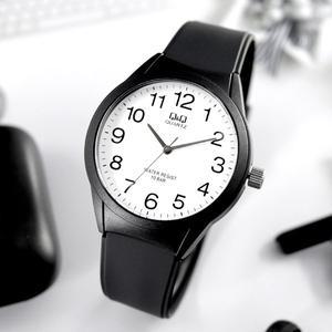 [큐앤큐] VR28J-002Y 라지사이즈 저소음 캐쥬얼 학생 수능 남녀공용 우레탄 시계 c