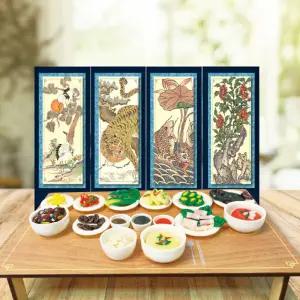 [문구티쳐] 토단(TD) 전통 7첩 반상 미니어쳐 만들기 1인세트 DIY 집콕놀이세트 차례음식만들기 새해차례상 설날만들기