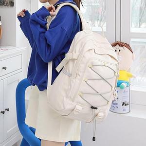 캐주얼 아이보리색 학생백 디자인 백팩 스트링 책가방