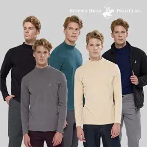 [비버리힐즈폴로클럽]남성 더블 기모 모크넥 티셔츠 5종