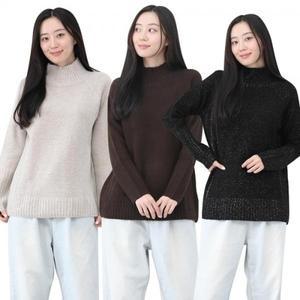 여성 터틀넥 반목티 반목폴라 목폴라 니트 티셔츠 여자 겨울 빅사이즈 니트티