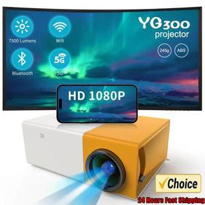 YG300 휴대용 미니 영화 프로젝터 야외 캠핑/드라이브인/홈시어터에 적합 장수명