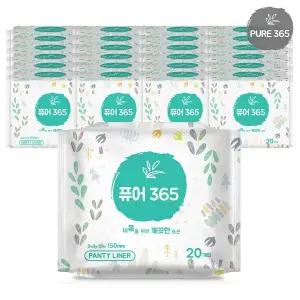 퓨어365 팬티라이너 일반 20개입 24팩