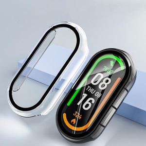 샤오미 미밴드 9 10 8 7 4/5/6 케이스+유리 전체 화면 보호 하드 PC 범퍼 쉘 스크래치 방지 커버