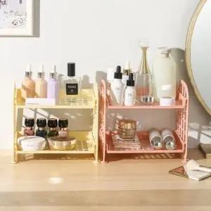 데스크테리어 욕실 주방 수납 정리 컬러풀 2단 조립식 미니선반