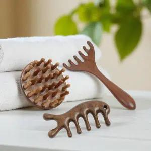 SHDIMU 원목 마사기지 세트 지압 승모근 어깨 목 괄사