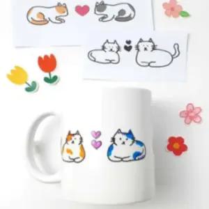 나만의 머그컵 만들기 꾸미기 노오븐 노베이크 물전사 DIY 키트 그림 캘리그라피 컵그리기